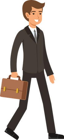 Businessman with suitcase  Illustration