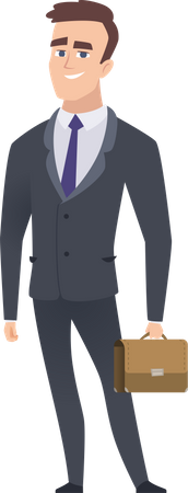 Businessman with suitcase  Illustration