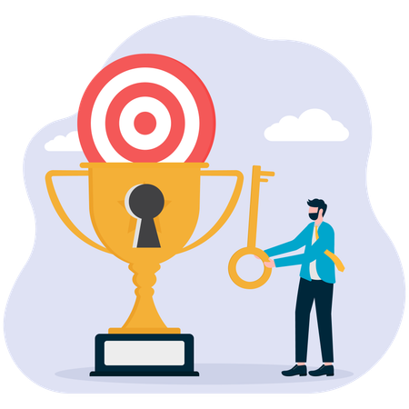 Businessman with target award  Illustration