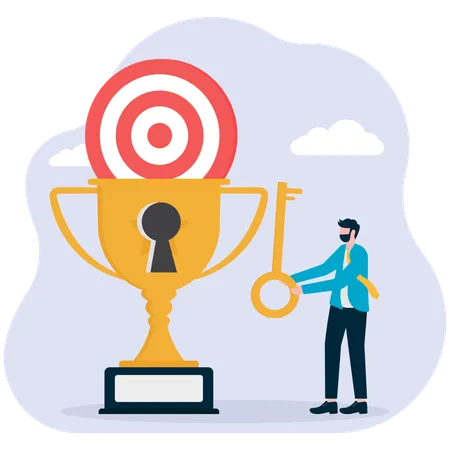 Businessman with target award  Illustration