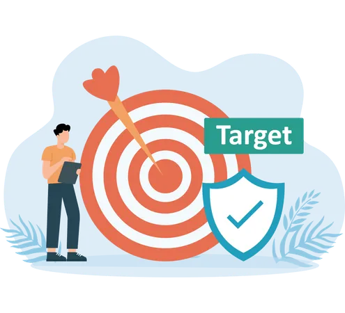 Businessman with Target  Illustration