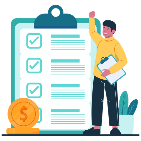 Businessman with Task and Goal Management  Illustration