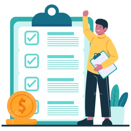 Businessman with Task and Goal Management  Illustration