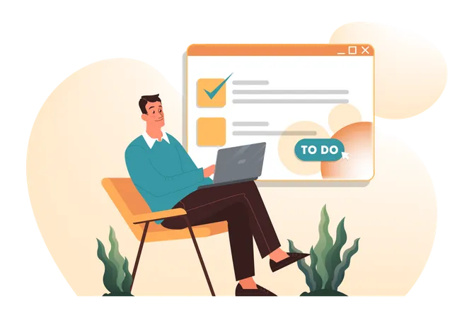 Businessman with task document  Illustration