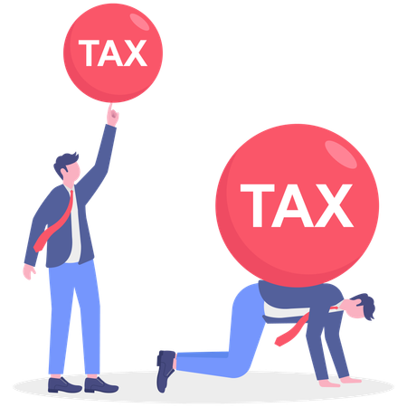 Businessman with tax burden  Illustration