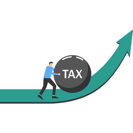 Businessman with tax burden  Illustration