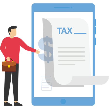 Businessman with tax document  Illustration