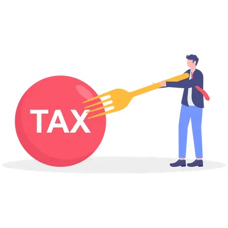 Businessman with tax  Illustration