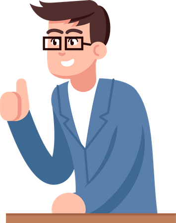 Businessman with thumb up sign  Illustration