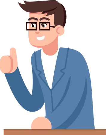 Businessman with thumb up sign Illustration