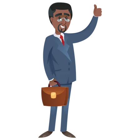 Businessman With Thumb Up Sign Illustration