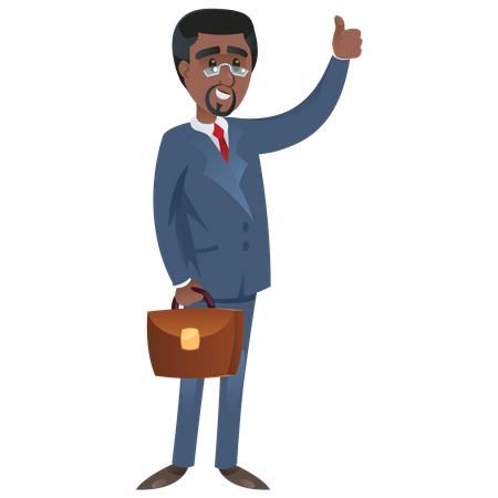 Businessman With Thumb Up Sign  Illustration