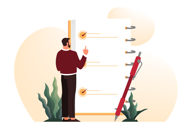 Businessman with to do list Illustration