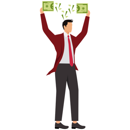Businessman With Trading Losses Or Operating Losses  Illustration