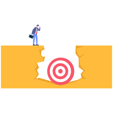 Businessman with trapped aim  Illustration