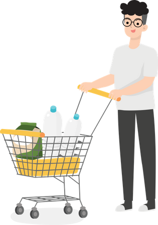 Businessman With Trolley  Illustration