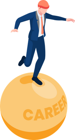 Businessman with Unstable job  Illustration