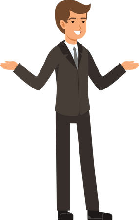 Businessman with wide arms Illustration
