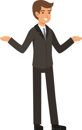 Businessman with wide arms  Illustration