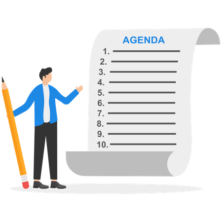 Businessman with work agenda  Illustration