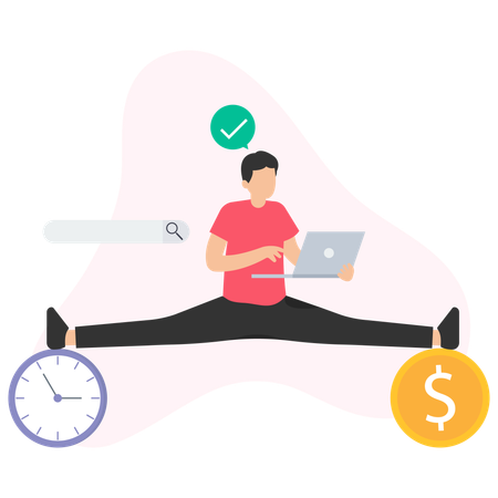 Businessman with Work Flexibility  Illustration