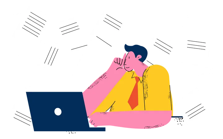 Businessman with workload  Illustration