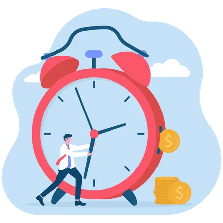 Businessman work for financial reminder  Illustration