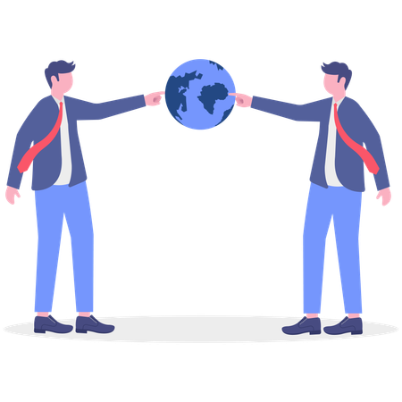Businessman work for saving planet earth  Illustration