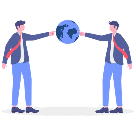 Businessman work for saving planet earth  Illustration