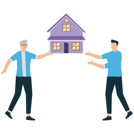 Businessman work on Real Estate Inheritance and Property Ownership  Illustration