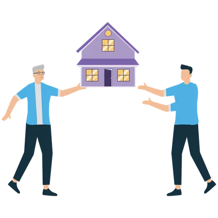 Businessman work on Real Estate Inheritance and Property Ownership  Illustration