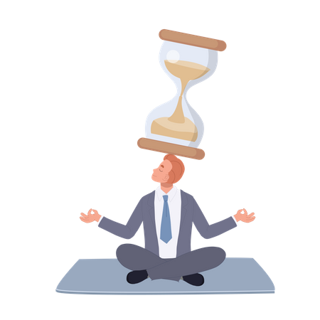 Businessman work on time management  Illustration