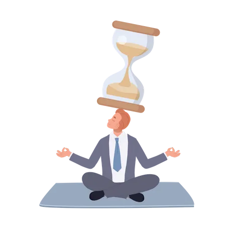 Businessman work on time management  Illustration