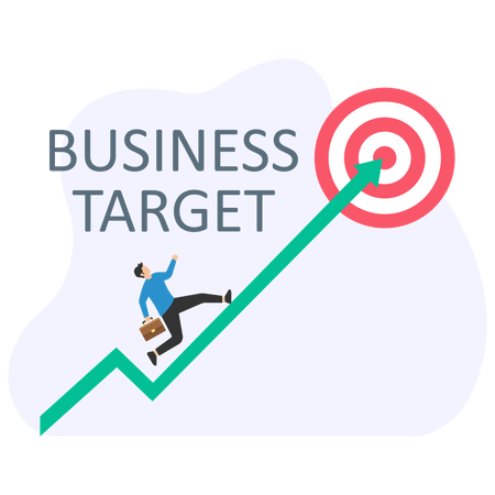 Businessman work towards Business target  Illustration