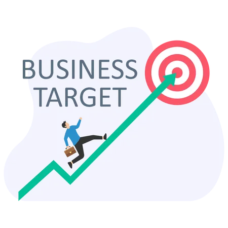 Businessman work towards Business target  Illustration