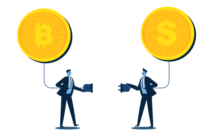 Businessman work with partners to make the business successful  Illustration