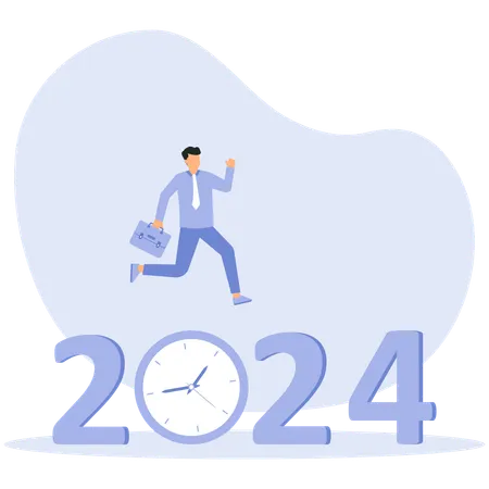 Businessman workers span 2024  Illustration