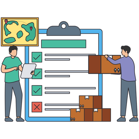 Businessman working as logistic manager  Illustration