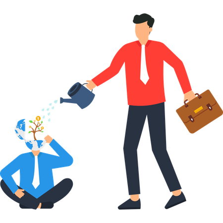 Businessman working business growth  Illustration