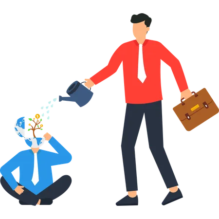 Businessman working business growth  Illustration