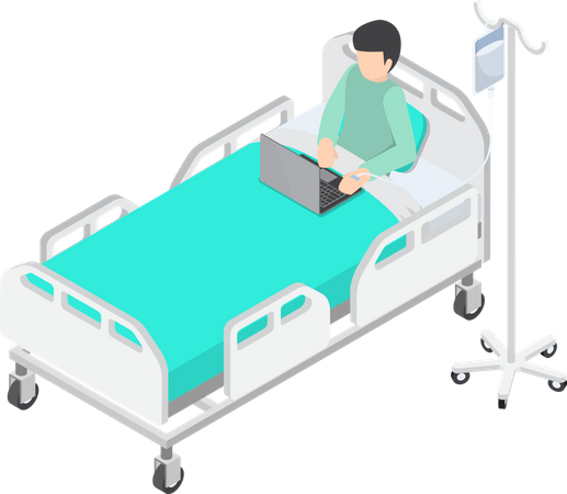 Businessman Working from hospital  Illustration