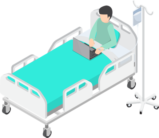 Businessman Working from hospital  Illustration