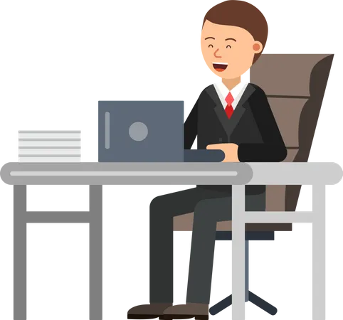 Businessman working in office Illustration