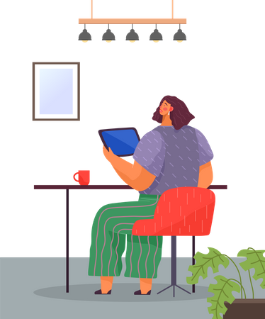 Businessman working in office  Illustration