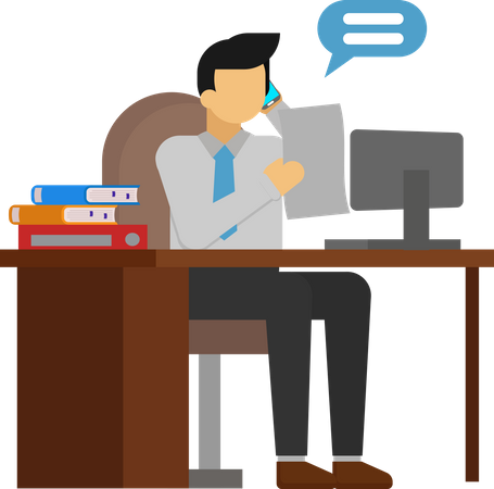 Businessman working in office  일러스트레이션
