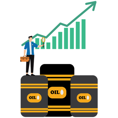 Businessman working in oil industry  Illustration