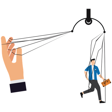 Businessman working in slavery  Illustration