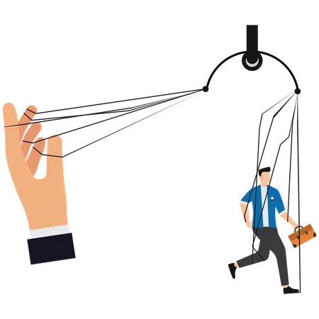 Businessman working in slavery  Illustration