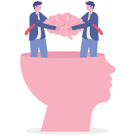 Businessman working on ai brain  Illustration
