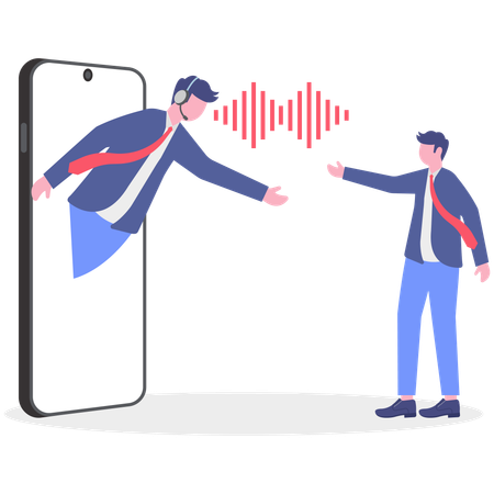 Businessman working on ai transcription  Illustration